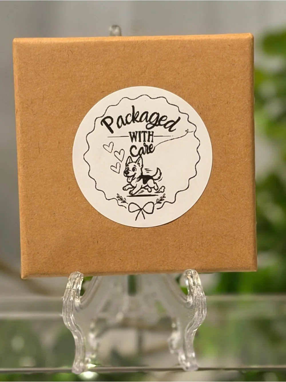 Packaged With Care German Shepherd 2” Round Stickers 200 Labels Hearts